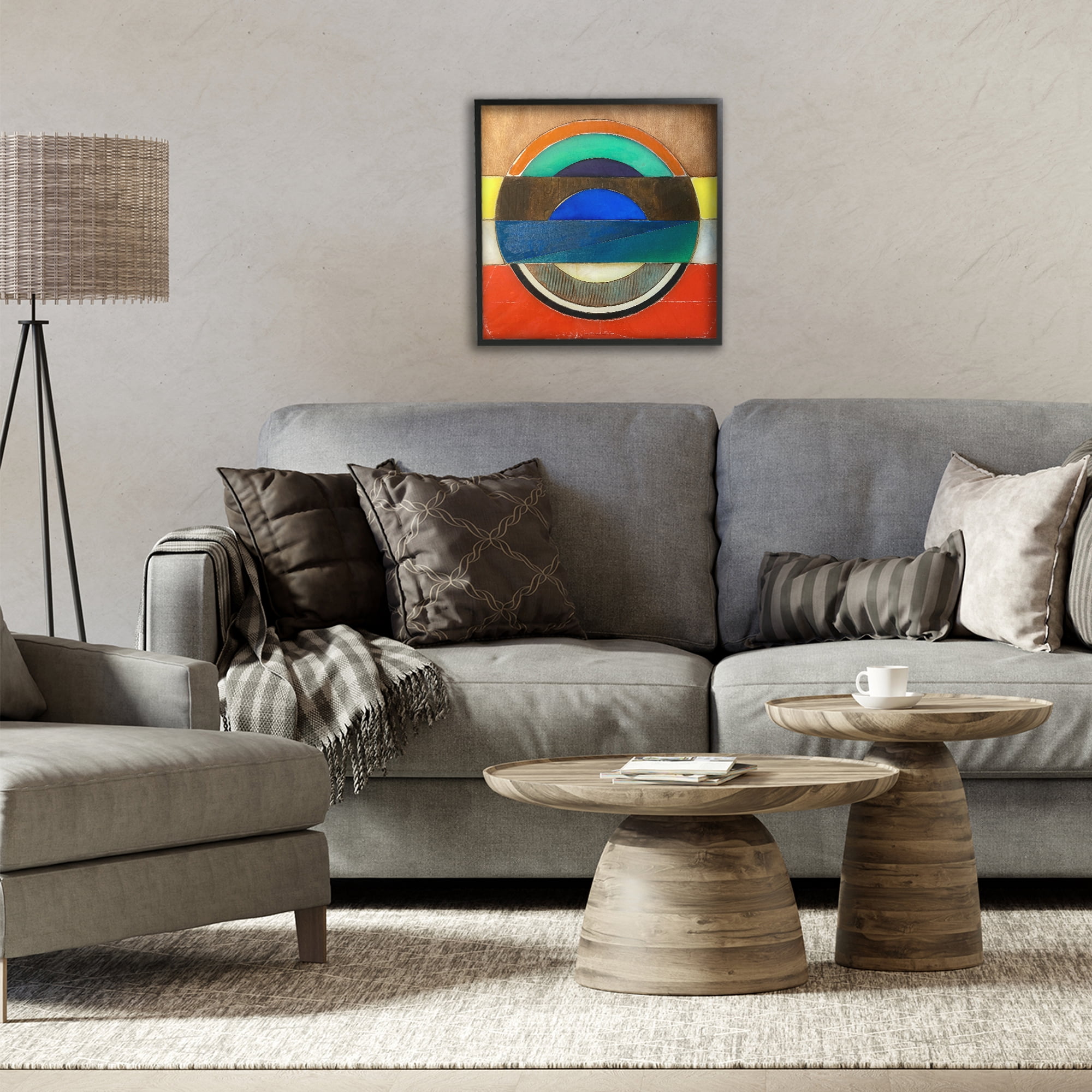 Stupell Industries Bisected Circle Structure Black Framed Giclee Art, design by Matthew Finger
