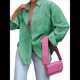 thumbnail image 2 of Camisas de Mujer con Botones, Blusas de Rayas de Larga, Blusas Casuales de Moda 2025 Verde Oscuro XL, 2 of 7