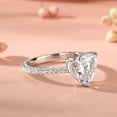 thumbnail image 2 of Dash Jewel 2 Ct Heart Cut VVS1/D Lab Created Simulated Diamond Women's Engagement Ring - 14k White Gold Plated Solitaire with Accents Wedding Ring for Her - A Timeless Symbol of Your Love Story, 2 of 3