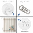 thumbnail image 4 of Summer Coastal Shower Curtain, Waterproof Shower Curtains for Bathroom, Nautical Beach Marine Life Beige Striped Washable Fabric Bathtub Curtain Set Bath Decor with 12 Hooks Long 72"x84", 4 of 8