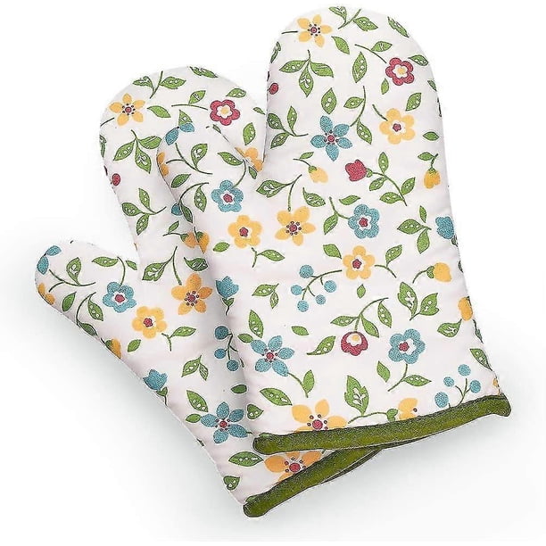 1 Pair Oven Gloves, Heat Resistant Oven Gloves, Non-Slip Insulated Gloves for Grilling, Cooking, Bak