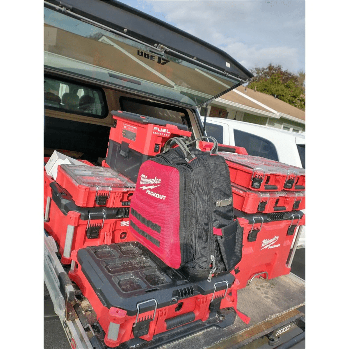 Milwaukee PACKOUT 15 in Tool Backpack (48-22-8301) – 48-Pocket Storage, Hard Shell Electronics Pocket, Load-Bearing Harness
