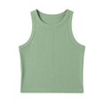 thumbnail image 2 of UACY Girls Crop Tank Tops Ribbed Knit Undershirts Crew Neck Dance Top Kids Sleeveless Sports Shirts for Gym Yoga, 2 of 4