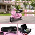 thumbnail image 6 of Vespa Officially Licensed 12V Kids Ride On Motorcycle, Dual 100W Motors Electric Scooter with Training Wheels, PU Seat, Storage Trunk, Music & LED Lights, Ages 3-6, Pink, 6 of 10