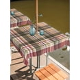 thumbnail image 3 of Square Outdoor Tablecloth With Umbrella Hole And Zipper– Red Brown Plaid Waterproof Patio Table Cover for Party, Picnic, Backyard, 60"x60" , Country Farmhouse Checkered, 3 of 8