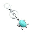 thumbnail image 3 of Natural Gems Turtle Pendant Keychain Keyring Turquoise, 3 of 4