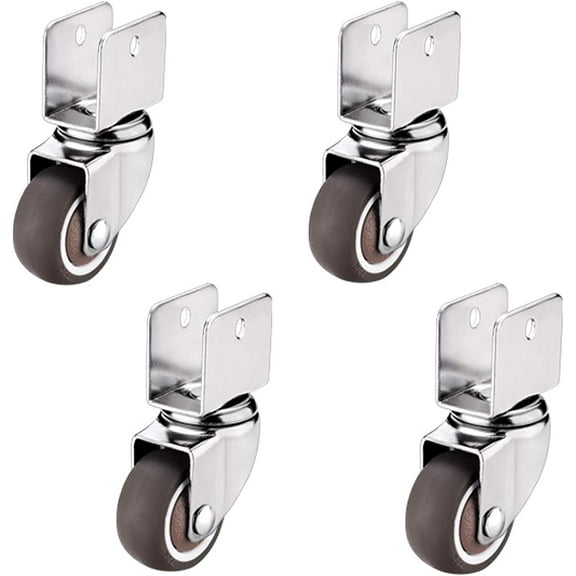 Gamvdout 1 Inch Swivel Caster Wheels Rubber Casters with Brake 360 Degree Rotating Suitable for Cribs with Screws Mute I