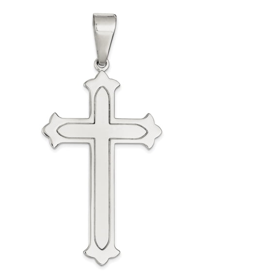 Sterling Silver Polished Cross Pendant (93 X 55) Made In India qc7258