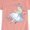 thumbnail image 3 of Alice in Wonderland - Alice Circle Of Flowers - Youth Girls Fitted Short Sleeve T-Shirt, 3 of 5