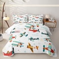 thumbnail image 2 of Erosebridal Cartoon Vintage Plane Quilt King for Boys Men, Cartoon Star Print King Coverlet Set, 3pcs, 2 of 7