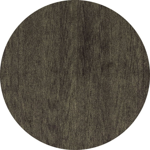 Ahgly Company Indoor Round Abstract Brown Modern Area Rugs, 7' Round