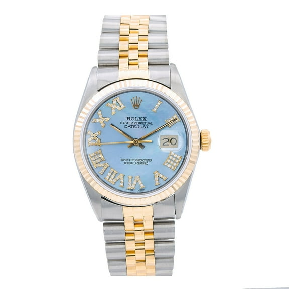 Pre-Owned Pre‑Owned Rolex Datejust 36 16013 Blue Diamond Dial With 3.25 CT Diamonds