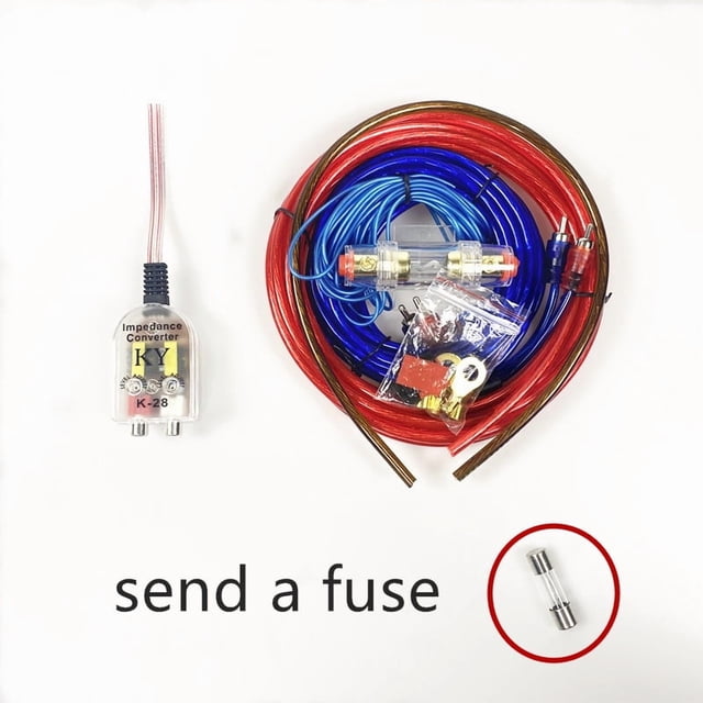 60 AMP Fuse Holder 8GA Power Cable Subwoofer Speaker Car Audio Wire Wiring Amplifier Installation Wires RCA Power Cable Fuse Kit