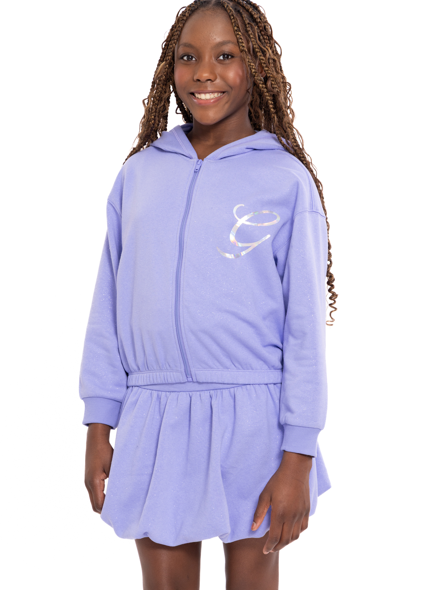 Wicked: For Good Little and Big Girls' Glinda Foil Graphic Fleece Hoodie Sweatshirt, Sizes 4-16