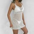 thumbnail image 6 of Tqyyweavej Women Beach Spaghetti Strap Cover Up Sexy Hollow Out V Neck Swim Cover Up Solid Color Sleeveless Slim Swimsuit Coverup for Women, 6 of 10
