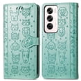 thumbnail image 4 of Funda Cartera FOXDOCK para OPPO Reno 12 , Flip PU con Relieve de Gatos y Perros, Tarjetero y Soporte, 4 of 6