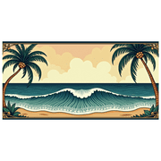 LUUFILx Vibrant Beach Scene Banner with Palm Trees Airplane and Waves Summer Theme Backdrop Decorations Party Supplies Photography Props Beach Party Vacation Decor Happy Gathering