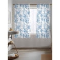 thumbnail image 3 of Navy Blue Flowers Curtains 72 Inch Length, Sheer Curtains for Bedroom Living Room Window Watercolor Summer Botanical Floral Rod Pocket Voile Drapes Kitchen Curtains Small Half Window 52"x72" 2 Panels, 3 of 6