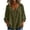 Army Green, variant on Women's Cotton Linen Tops Solid Color 3/4 Sleeves V Neck Shirts Casual Fall Winter Fashion Loose Fit Outfits