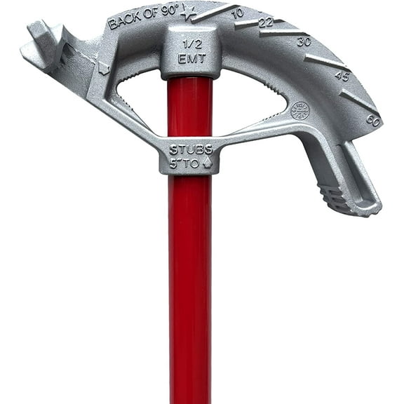 1/2" EMT Bender - 1 Pack - Hand Bender with Head with Handle - Iron Conduit Bender Full Assembly