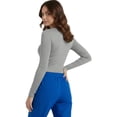 thumbnail image 4 of HeedFit Women’s Long Sleeve Underscrub Tee, Soft Stretch Breathable 3-Pack, l, Heather Gray, 4 of 5