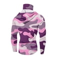 thumbnail image 4 of GrmtClth Sun Protection Hooded for Men 2026 Summer Long Sleeve Tops Camping with Mask Clothing Fashion Camouflage Outfit Purple Pink M, 4 of 4