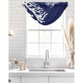 thumbnail image 4 of Waterfall Valances for Windows, Coral Navy Blue Kitchen Sheer Valance Curtains, Coastal Ocean Marine Nautical Beach Rod Pocket Elegant Swag Valances for Living Room Bedroom, 47.2"x38.5", 3 Panel, 4 of 8