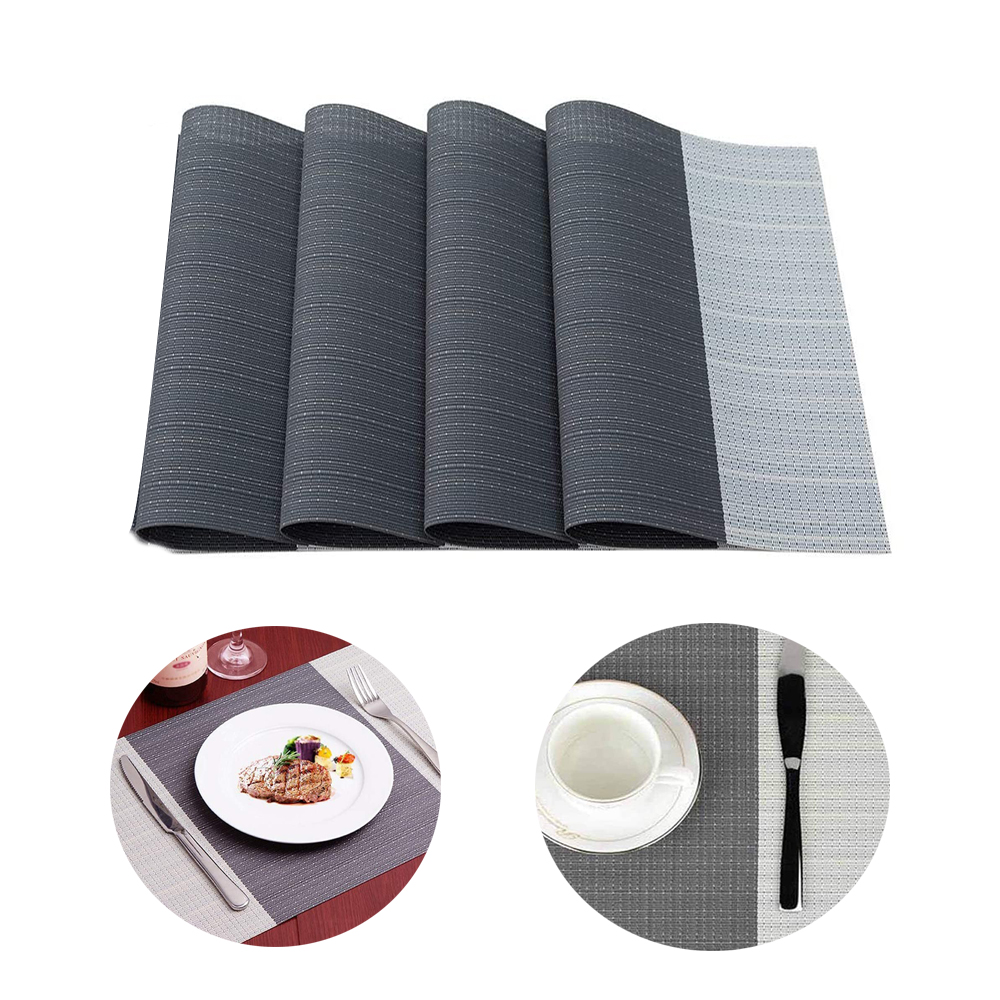 Woven Placemats for Dining Table Set of 4, Washable Heat Resistant