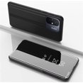 thumbnail image 2 of Mirror Flip Case for Xiaomi Redmi 12C Support Wireless Charging, Clear View Window with Kickstand Thin Ultra Phone Case for Xiaomi Redmi 11A/Redmi 12C QH Black, 2 of 11
