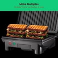 thumbnail image 3 of Electric Panini Press Grill, Compact 2-Slice Sandwich Maker, Non-Stick Coated Plates, Opens 180 Degrees, Dishwasher Safe, Removable Drip Tray, Stainless Steel/Black, 3 of 5