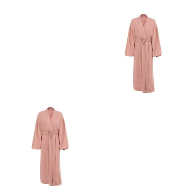 Ropa de dormir Minnieouse de estilo informal con abertura frontal de primavera para mujer manga larga