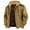 Beige, variant on Men's Parkas 2025 Solid Color Combination Hooded Sweater With Brown Pocket Cotton Jacket
