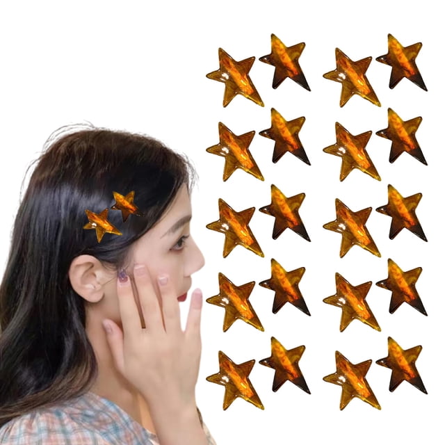Mini horquilla con forma de estrella para mujer, 10 Uds., con clips laterales, accesorios para el cabello Y2K