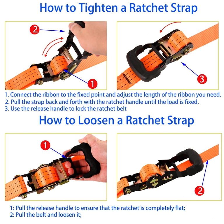 Jetski Ratchet Tie-Down Strap – 3-Point 1.5" X 10' Heavy-Duty Webbing With Safety Hook Clips (3,000 Lb Break Strength)