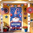 thumbnail image 6 of YiJuHui Independence Day Door Banner Decorations, Patriotic Flag Hanging Cloth for Front Door, 4th of July Outdoor Indoor Decorative Backdrop for Party Celebration, Fireworks Stars Stripes Theme, 6 of 6