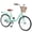 Green, variant on 24 inch Foldable Beach Cruiser Bike for Womens:Womens Bike with Basket , Commuting Bicycles for Ladies Adults
