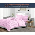 thumbnail image 2 of SGI Super King Plus Multi Ruffle Comforter Set Microfiber Pink 3 Piece, 2 of 5