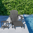 thumbnail image 6 of Folding Adirondack Ottoman HDPE Outdoor Adirondack Chair Footrest for Outside Indoor,19.7in W,Grey, 6 of 7