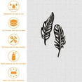 thumbnail image 4 of 1Set 2 Pcs Feather Metal Wall Art Decor Black Wall Hanging Decor Silhouette Wall Art for Home Bedroom Living Room Bathroom Kitchen Office Hotel Wall Decoration, 4 of 7
