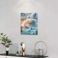 thumbnail image 2 of Ocean Dolphin Wall Art Coastal Sea Waves Dolphin Pictures Wall Decor Beach Just Have Faith Canvas Paintings Modern Artwork Home Decorations for Bathroom Bedroom Living Room Office Framed 12"x16", 2 of 5