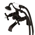 thumbnail image 1 of Kingston Brass KS287MB Essex 2-Handle Deck Mount Clawfoot Tub Faucet with Hand Shower, Matte Black - 6 x 7 x 9.13 in., 1 of 1