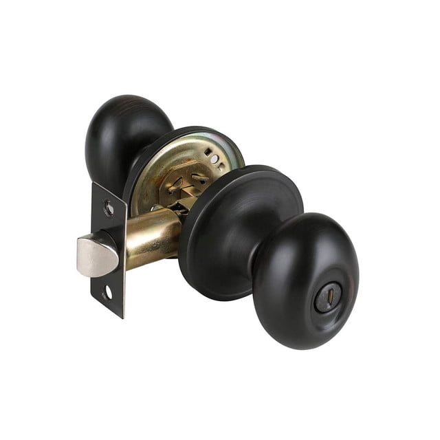 Oil Rubbed Bronze 5 Pack Oval Egg Bed and Bath Privacy Lock Door Handle Knobs 