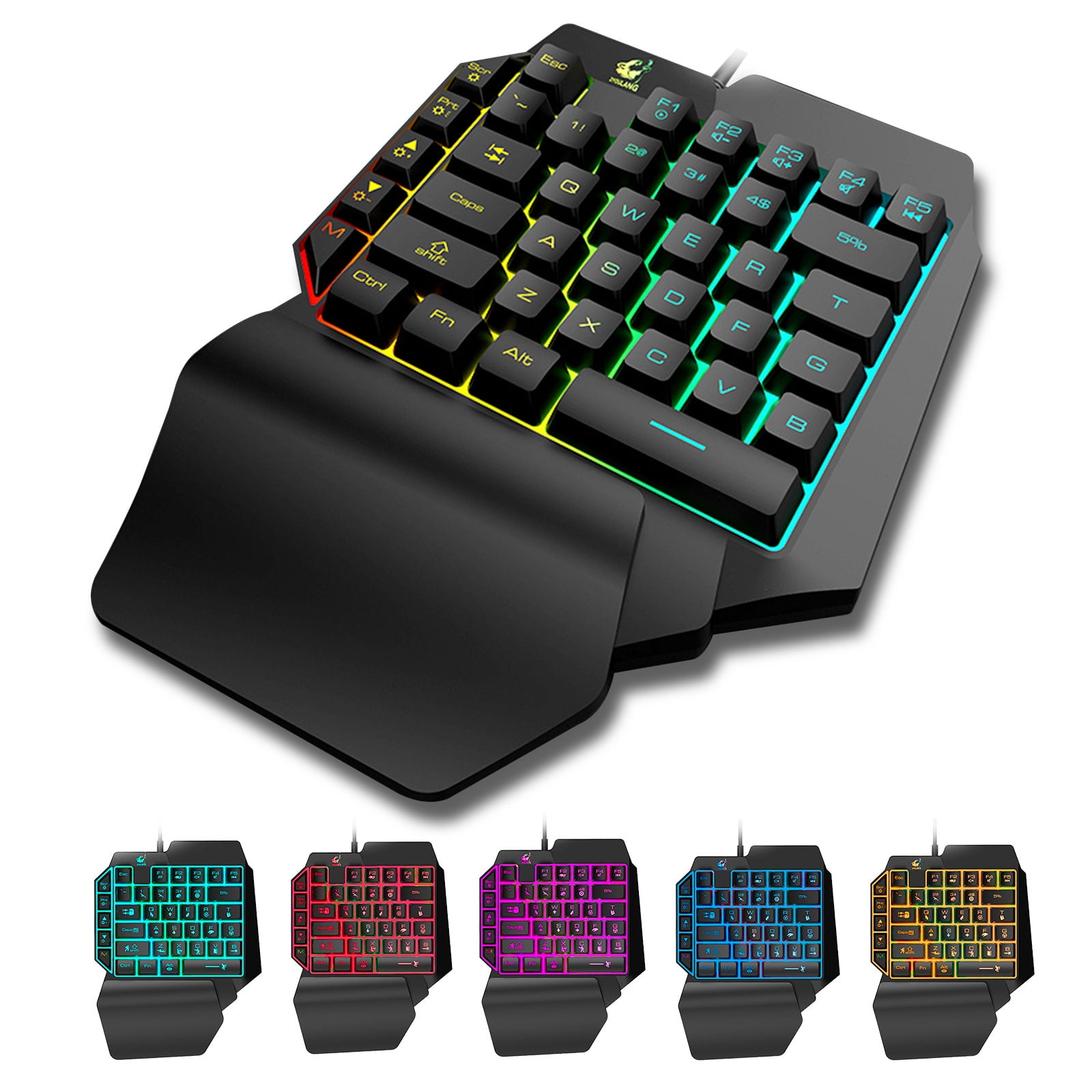  (Black Switch)One-Handed RGB Mechanical Gaming Keyboard SADES  Half Keyboard Gaming Keypad Small Gaming Keyboard for PUBG/Fps Games/LOL/APEX/CSGO/Rainbow  Six : Video Games