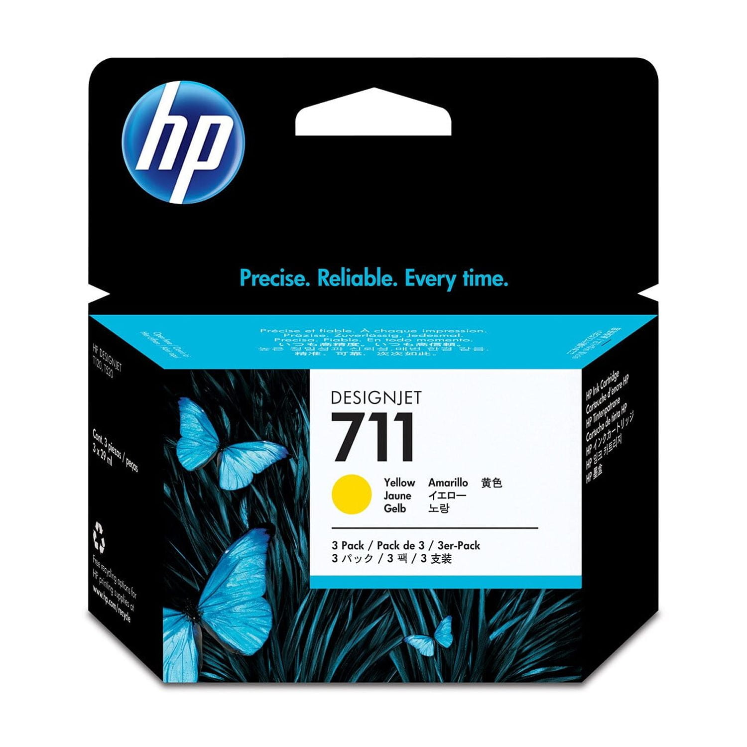 HP 711 Black Cyan Magenta Yellow Ink Cartridge Bundle, Compatible
