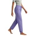 thumbnail image 4 of Byworldtasic Casual Pants for Women Elastic Drawstring Waist Trousers with Cinchable Ankles Soft Breathable Pants, 4 of 5
