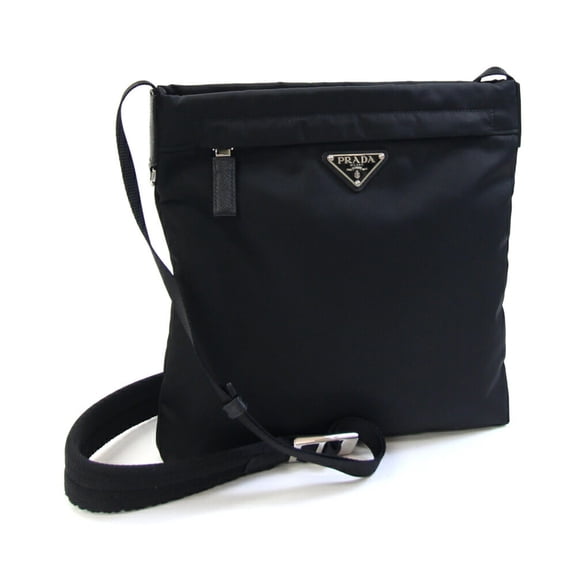 Pre-Owned Prada Shoulder Bag 2VH055 Black Nylon and Leather Crossbody for Women