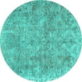 thumbnail image 1 of Ahgly Company Machine Washable Indoor Round Persian Turquoise Blue Traditional Area Rugs, 6' Round, 1 of 4
