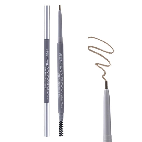 HEYING Flying Dancing Double-Ended Eyebrow Pencil with Brush for Waterproof, Long-Lasting, Quick-Drying Wild Brow Makeup, Fine Precision Gray Brown, Tea Brown, Natural Black, Smoke Gray, Dark Brown
