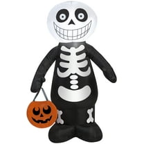 Gemmy Airblown Inflatable Skeleton Boy, 3.5 ft Tall, Multicolored, Halloween Yard Decoration