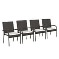 thumbnail image 5 of Flash Furniture Maxim Wicker Stackable Patio Chair, Espresso, Set of 4, 5 of 12